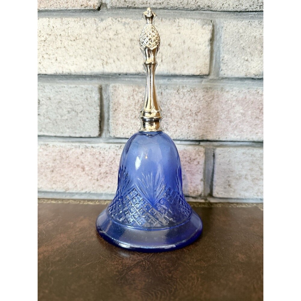 Vintage Avon 1974 Cobalt Blue Glass Hospitality Bell Decanter Empty Moonwind
